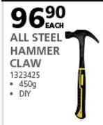 Livingstone 450g All Steel Claw Hammer-Each