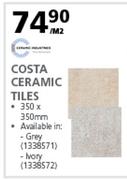 Costa Ceramic Tiles 350 x 350mm-Per Sqm
