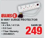 Ellies 8 Way Surge Protector