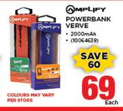 Amplify Powerbank Verve 2000Mah-Each