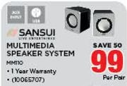 Sansui Multimedia Speaker System MM110-Per Pair