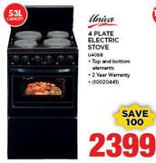 Univa 53Ltr 4 Plate Electric Stove U405B