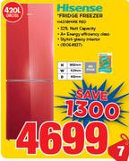 Hisense 420Ltr Fridge Freezer H420BMIRE RED