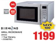 Diamond 34Ltr Grill Microwave DMO34