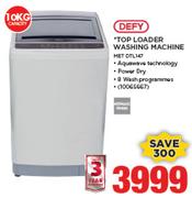 Defy 10Kg Top Loader Washing Machine MET DTL147