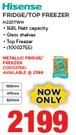 Hisense 220Ltr Fridge/Top Freezer H220TWH