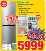 Hisense 340Ltr Fridge Freezer H340BI
