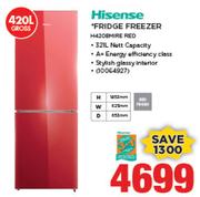 Hisense 420Ltr Fridge Freezer H420BMIRE RED