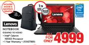 Lenovo Notebook IDEAPAD 110 N3060 Includes Mouse & Backpack
