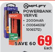 Amplify Powerbank Verve 2000 Mah-Each