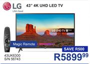 LG 43" 4K UHD LED TV 43UK6300 With Magic Remote