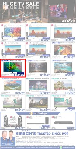 Hirsch's : Huge TV Sale (22 July - 29 July 2019), page 1