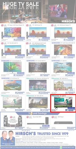 Hirsch's : Huge TV Sale (22 July - 29 July 2019), page 1