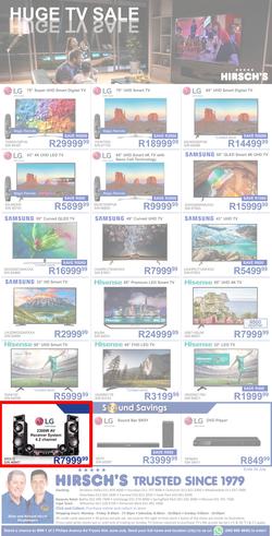 Hirsch's : Huge TV Sale (22 July - 29 July 2019), page 1