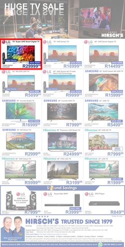 Hirsch's : Huge TV Sale (22 July - 29 July 2019), page 1