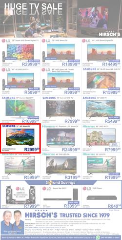Hirsch's : Huge TV Sale (22 July - 29 July 2019), page 1