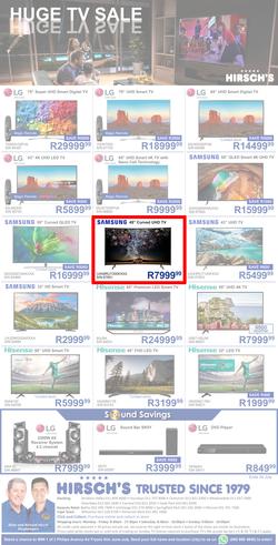 Hirsch's : Huge TV Sale (22 July - 29 July 2019), page 1