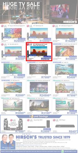 Hirsch's : Huge TV Sale (22 July - 29 July 2019), page 1