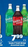Soda T Soft Drink Assorted-2Ltr Each