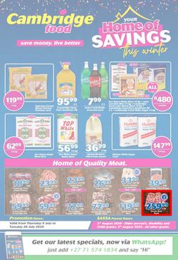 Cambridge Food KwaZulu-Natal : Home Of Savings (9 July - 28 July 2020), page 1