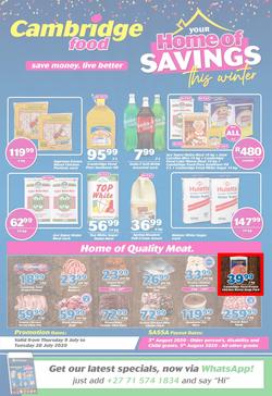 Cambridge Food KwaZulu-Natal : Home Of Savings (9 July - 28 July 2020), page 1