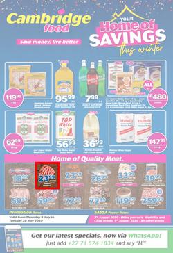 Cambridge Food KwaZulu-Natal : Home Of Savings (9 July - 28 July 2020), page 1