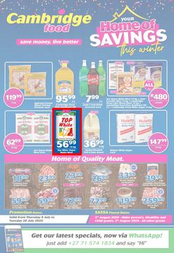 Cambridge Food KwaZulu-Natal : Home Of Savings (9 July - 28 July 2020), page 1