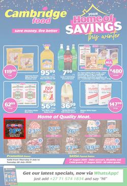 Cambridge Food KwaZulu-Natal : Home Of Savings (9 July - 28 July 2020), page 1