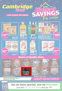 Cambridge Food KwaZulu-Natal : Home Of Savings (9 July - 28 July 2020), page 1
