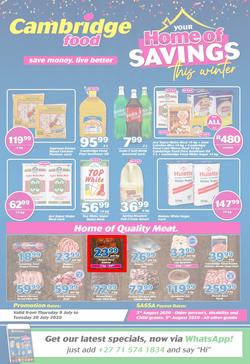 Cambridge Food KwaZulu-Natal : Home Of Savings (9 July - 28 July 2020), page 1