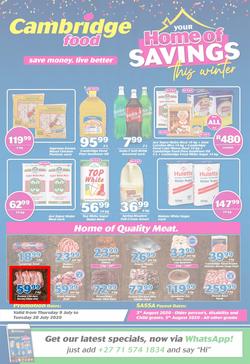 Cambridge Food KwaZulu-Natal : Home Of Savings (9 July - 28 July 2020), page 1