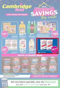 Cambridge Food KwaZulu-Natal : Home Of Savings (9 July - 28 July 2020), page 1