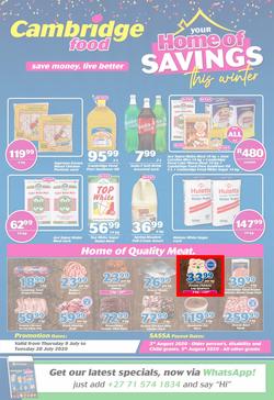 Cambridge Food KwaZulu-Natal : Home Of Savings (9 July - 28 July 2020), page 1