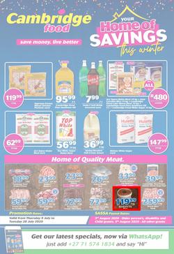 Cambridge Food KwaZulu-Natal : Home Of Savings (9 July - 28 July 2020), page 1