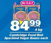 Cambridge Food Red Speckled Sugar Beans-4Kg Each