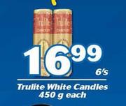 Trulite White Candles-6 x 450g