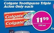 Colgate Toothpaste Triple Action Oly-100ml Each
