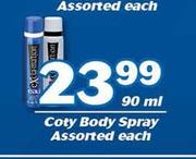 Coty Body Spray Assorted-90ml Each