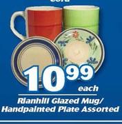 Rianhill Glazed Mug Hand painted Plate Assorted-Each