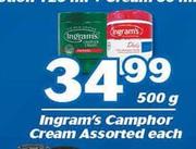 Ingram's Camphor Cream Assorted-500g Each