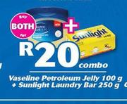 Vaseline Petroleum Jelly 100g + Sunlight Laundry Bar 250g-For Both