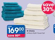 Clicks 6-Piece Bath Towel Set-Per Set