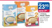 Clicks Made 4 Baby Just Add Water Baby Cereal Stage 1 Or 2-250g Each