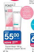 Ponds Facial Wash-100g & Beauty Cream-40ml Per Offer