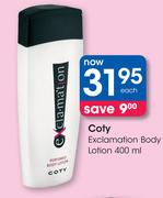 Coty Exclamation Body Lotion-400ml Each