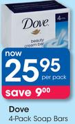 Dove 4 Pack Soap Bars-Per Pack