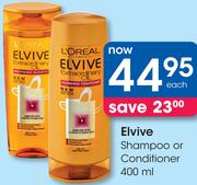 Elvive Shampoo Or Conditioner-400ml Each