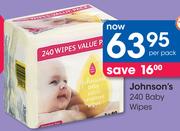 Johnson's 240 Baby Wipes-Per Pack