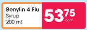 Benylin 4 Flu Syrup-200ml