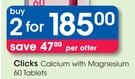 Clicks Calcium With Magnesium-2x60 Tablets